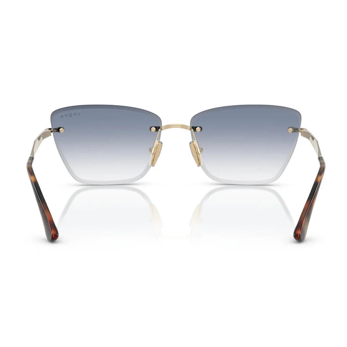 Rimless Vogue VO4332S 848/19 sunglasses with light blue gradient lenses
