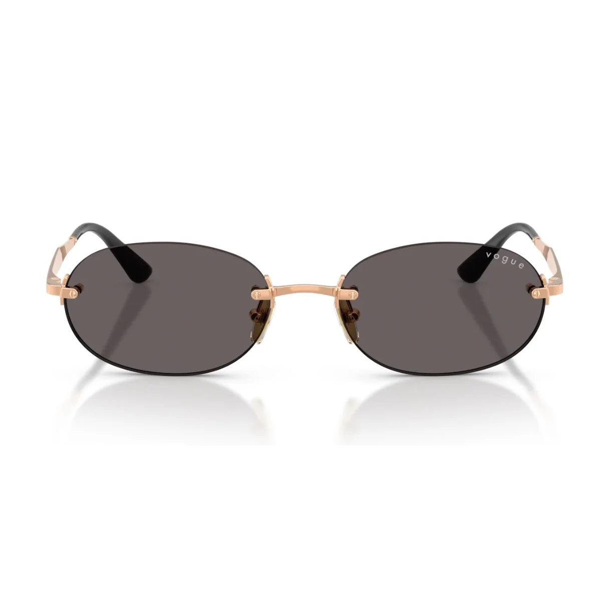 Vogue VO4342S 515287 rose-gold oval sunglasses with black smoke lenses