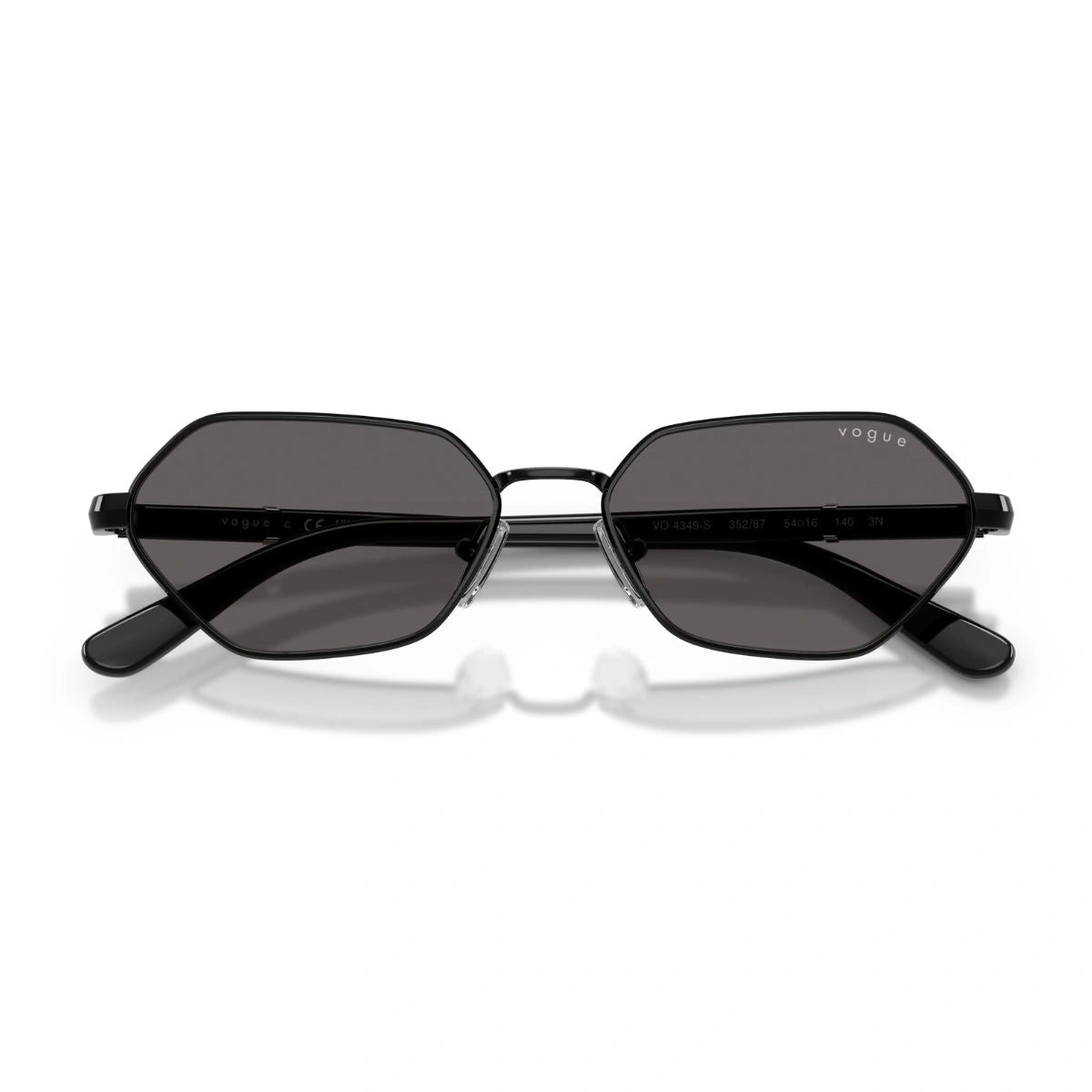 Vogue women's luxury black metal frame sunglasses with UV protection
