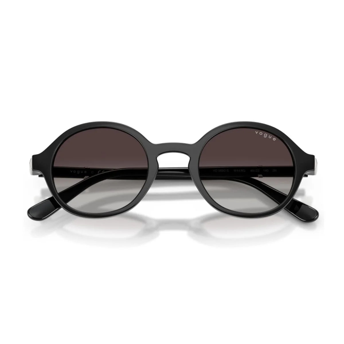 Designer Vogue black sunglasses with grey gradient lenses and silver details