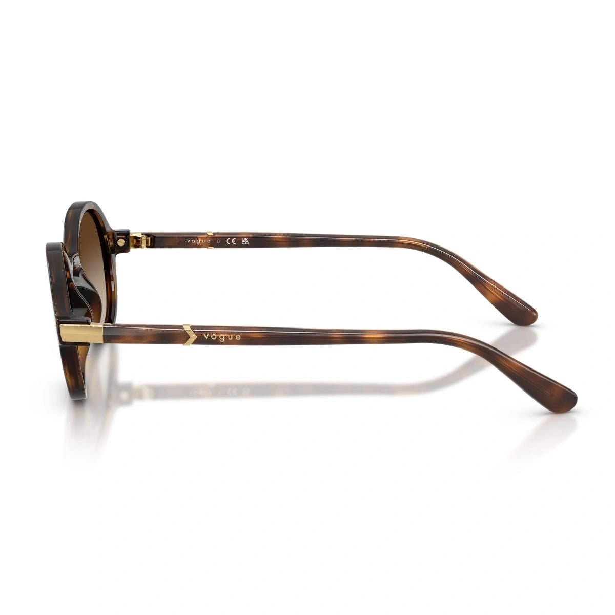 Premium VOGUE W65613 round sunglasses with brown gradient lenses 