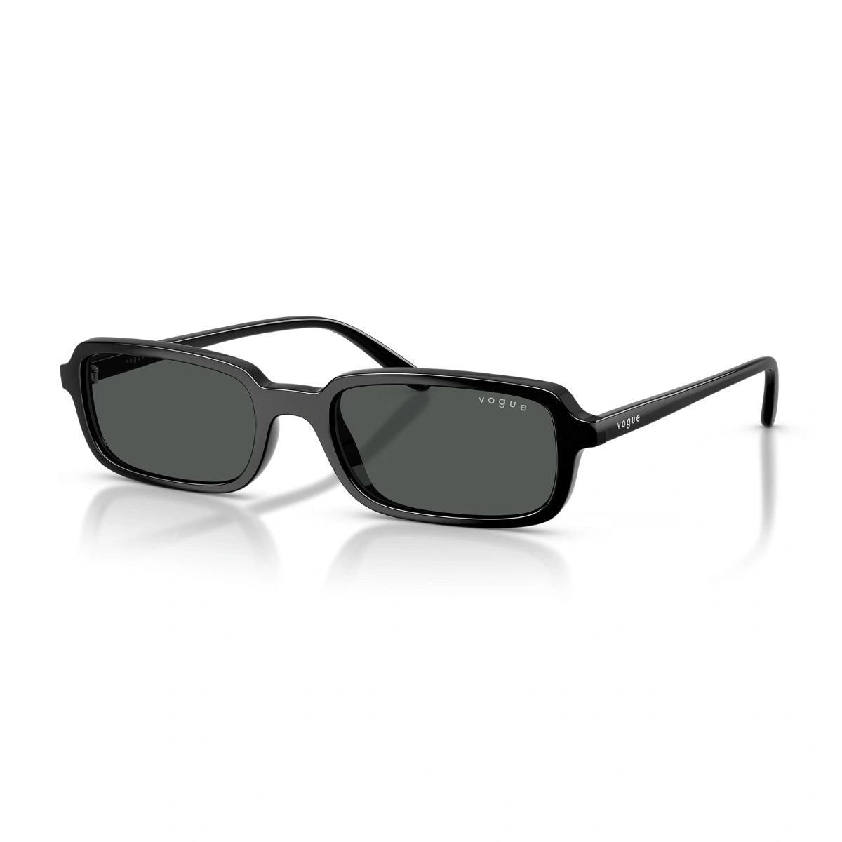 Glossy black Vogue shades with dark grey UV protection lenses